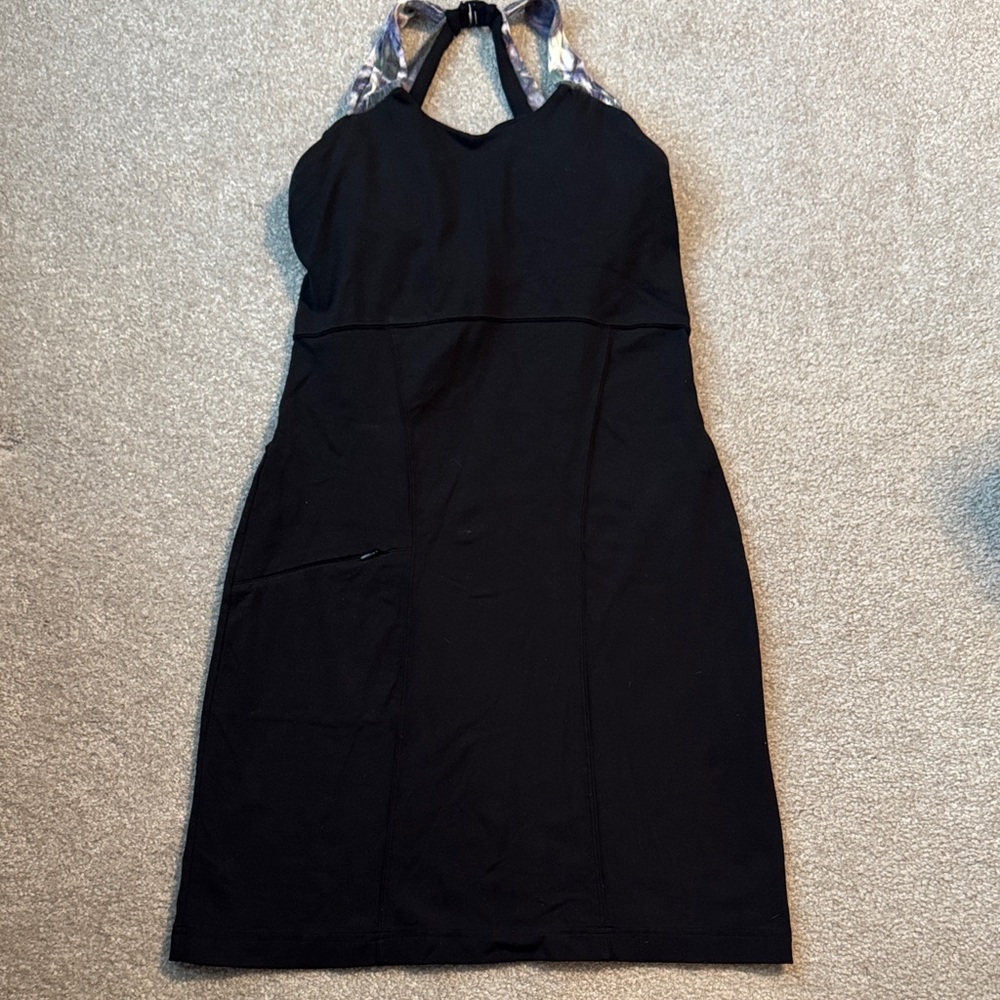 Athleta Black and Purple Dress